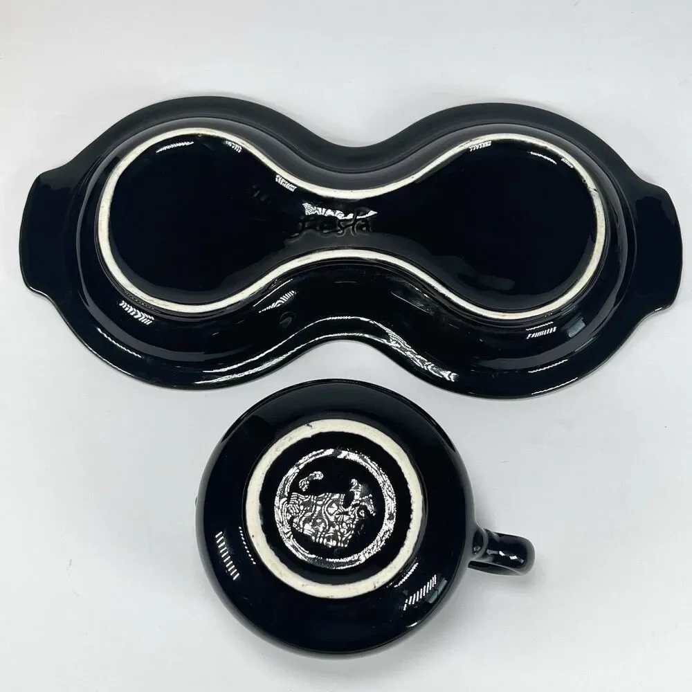 Homer Laughlin Fiesta USA Black Creamer & Underplate Tray Dish Fiesta ware